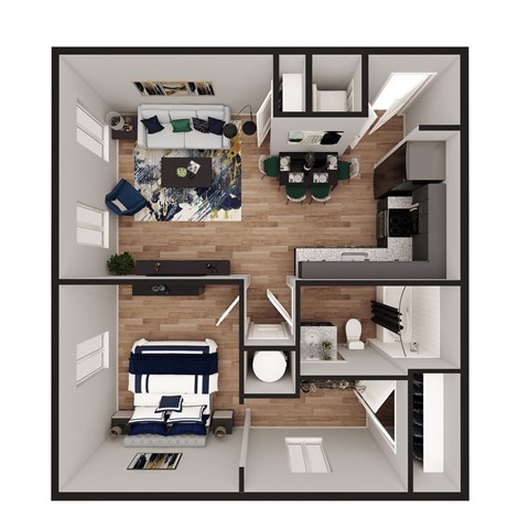 3D Floor Plan Copper at Pure Lowell, Lowell, AR 72745